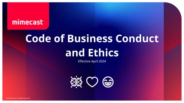 Code of Business Conduct and Ehtics - Page 1